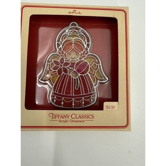 VINTAGE HALLMARK 1978 TIFFANY CLASSICS ACRYLIC ANGEL ORNAMENT New In Box - Picture 4 of 6
